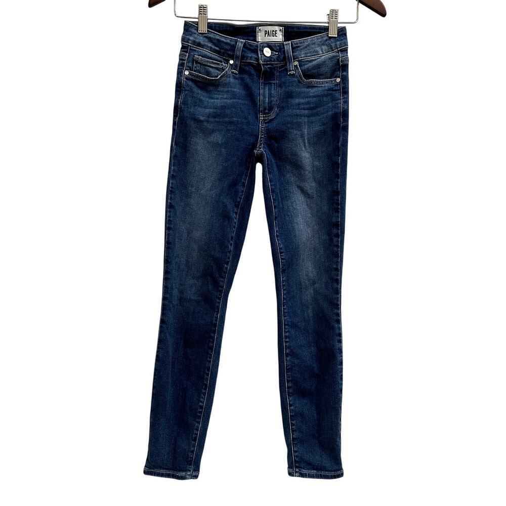 Paige Women's Size 23 Verdugo Crop Skinny Jeans Medium Wash Blue Casual EUC